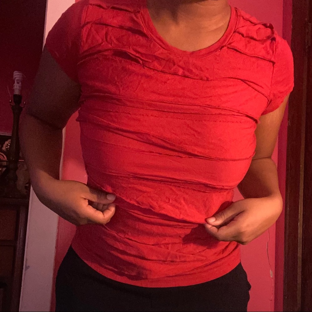 Ruffled Ruby Red Blouse 🌹